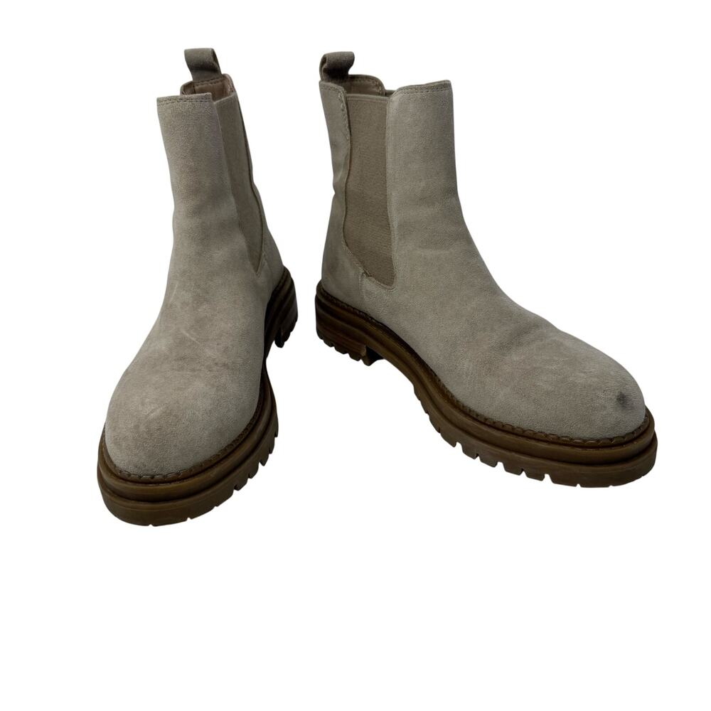 Steve Madden Size 10 Chelsy Boots Taupe Slip On‎ Chelsea Style Leather Upper